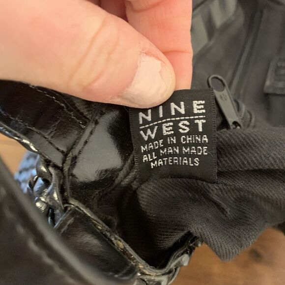 VTG Nine West Y2K 90's Shoulder Basket Weave Woven Black Handbag Bag Purse - Picture 14 of 14